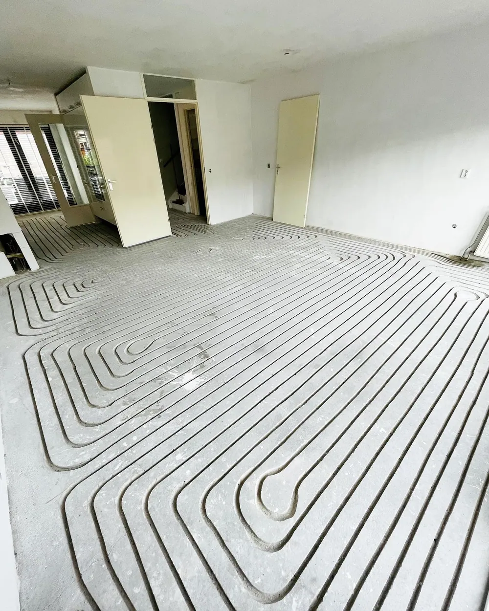 Vloerverwarming infrezen project op zolderverdieping